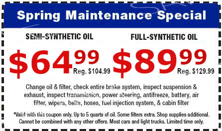 Spring Maintenance Special 5-26